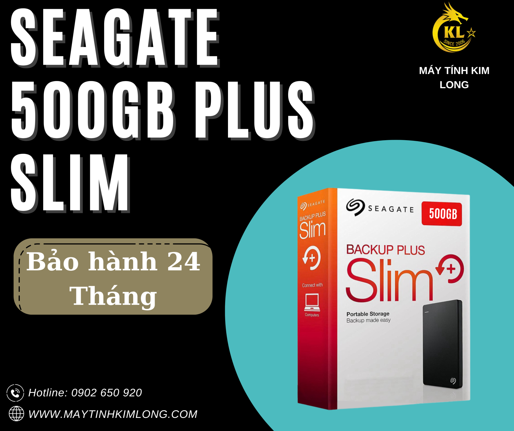 Ổ Cứng Di Động HDD Seagate Backup Plus 500GB SLIM 2.5” USB 3.0